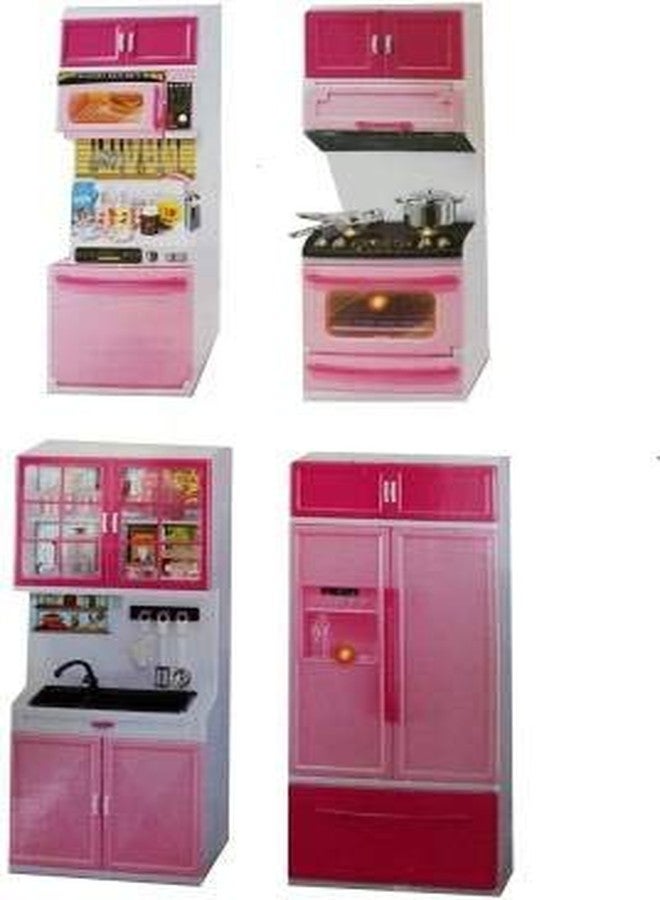 Mahi Enterprise? Presents Pink Pretty Girl Dream House Comfort Modern Kitchen Set for Kids - 4 Layer Big Toy Kitchen Set - Image 5